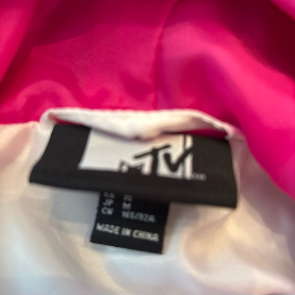 2017 Color Block MTV Women's Medium 1/4 Zip Hooded Pullover Windbreaker - Picture 4 of 7